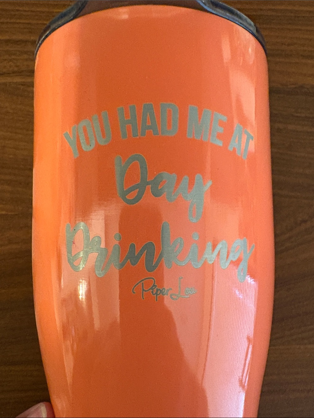 Piper Lou Coral Travel Tumbler with Lid - You Had Me at Day Drinking